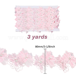 3 ярд полиэстеровой кружевной отделки с цветочной вышивкой&nbsp;OCOR-HY0002-27