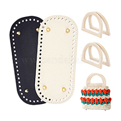 2 stücke 2 farben oval pu leder stricken häkeln taschen nagel boden shaper pads&nbsp;DIY-PH0029-30A
