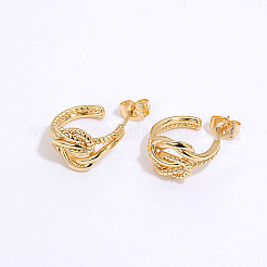 Винтажные латунные серьги-гвоздики с веревочным узлом&nbsp;DH6515