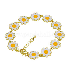Bracelets en laiton émaillé blanc à maillons pour femmes&nbsp;WG32ABC-03