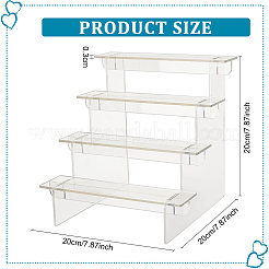 4-слойный прямоугольный акриловый органайзер для минифигурок ODIS-WH0038-38B