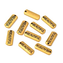 Тибетский стиль сплава прямоугольник с подвесками слов красивых TIBEP-Q043-063AG-RS