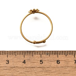 デイジー 304 ステンレススチール エナメル オープン カフ リング 女性用  トマト  6.5mm  調整可能&nbsp;RJEW-M061-01G-07