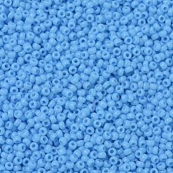 MIYUKIラウンドロカイユビーズ  日本製シードビーズ  11/0  （rr413)不透明なターコイズブルー  2x1.3mm  穴：0.8mm  約1111個/10g&nbsp;X-SEED-G007-RR0413