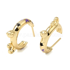 Boucles d'oreille en laiton émaillé&nbsp;KK-CBA8324-23G