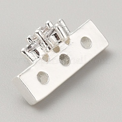 Verbindungsanhänger mit durchsichtigem Zirkonia-Pavé aus Messing&nbsp;KK-WH0081-22A-S