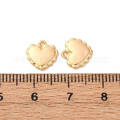 真鍮チャーム  ハートチャーム  長持ちメッキ  ニッケルフリー  18KGP本金メッキ  9.5x9.5x1mm  穴：1mm&nbsp;KK-K382-30A-G