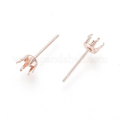 304ステンレススチールスタッドピアス金具  ローズゴールド  15x5mm  ピン：0.8mm&nbsp;X-STAS-D448-087RG-5mm