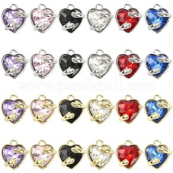 12 шт. 6-х цветные подвески из сплава стекла&nbsp;FIND-YW0011-33G