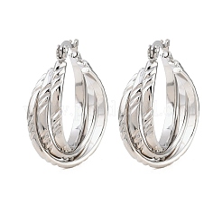 Серьги-гвоздики с тройным кольцом из нержавеющей стали 304&nbsp;EJEW-P324-09P