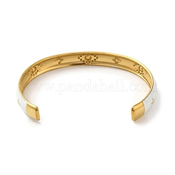 Регулируемые 304 открытый браслет-манжета из нержавеющей стали с эмалью&nbsp;BJEW-Z063-02G