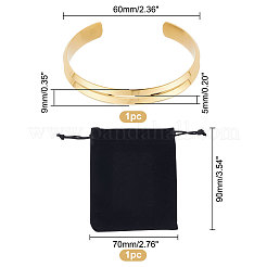 Браслет-манжета из нержавеющей стали 304 с рифленой линией для мужчин и женщин STAS-UN0043-40