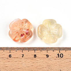 透明なアクリルビーズ  スモモの花  ツートン  桃パフ  20x19.5x7mm  穴：1.6~1.8mm  約9個/20g&nbsp;X1-TACR-T028-40E