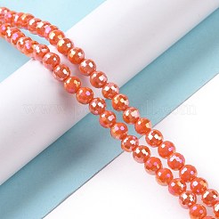 Гальванизировать непрозрачные сплошной цвет стеклянные бусы пряди GLAA-E036-11A