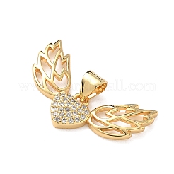 Pendenti in zirconi cubici trasparenti in micro pavè di ottone&nbsp;KK-F930-23A-G