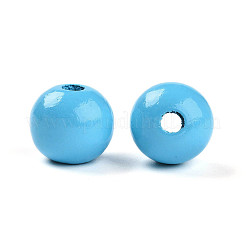 Perles de bois naturel peintes&nbsp;WOOD-A018-16mm-03