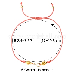 6шт 6-цветный нейлоновый плетеный шнур для изготовления браслета AJEW-FZ00009