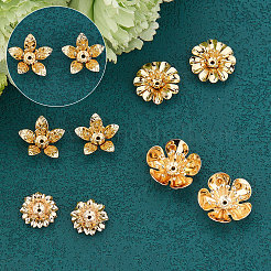 24 шт. 4 стилей латунных колпачков для бусин&nbsp;KK-BBC0003-52