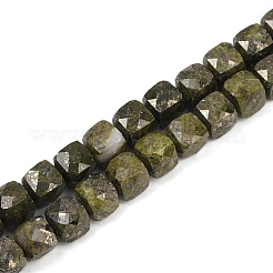 Натуральный эпидот с нитями пирита G-H078-C41-6mm