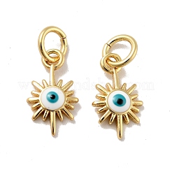 Подвески солнце с дурным глазом из латуни с эмалью&nbsp;KK-G419-21G