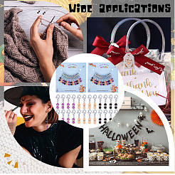 Тема Хэллоуина стеклянные бусины тыквы шарм запирающие маркеры петель HJEW-PH01709