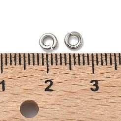 変色しにくい304ステンレススチール製オープン丸カン  ラウンド  ステンレス鋼色  4x1mm  18ゲージ  内径：2mm&nbsp;LS-STAS-E067-07-4mm