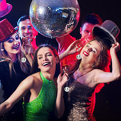 Зеркальный шар акриловые подвески брелок&nbsp;KEYC-WH20002-09B-01