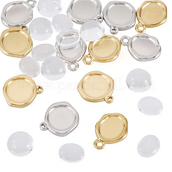 32 Stück Cabochon-Fassungen für Anhänger aus 304 Edelstahl&nbsp;STAS-TA0005-81