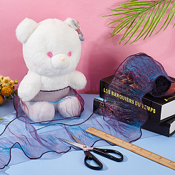 Плиссированная кружевная лента из полиэстера цвета русалки&nbsp;DIY-WH0401-58B