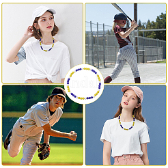 1 шт. ожерелье из круглых бусин из полимерной глины со стразами&nbsp;NJEW-SP0001-14E