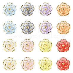 80 шт. 9-х цветные прозрачные акриловые бусины цвета камелии&nbsp;RESI-YW0004-81