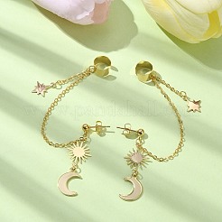 Orecchini pendenti in ottone con ear cuff&nbsp;EJEW-TA00295