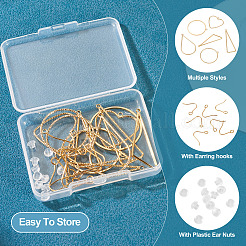 Наборы для самостоятельного изготовления сережек-подвесок из латуни в форме треугольника и капли&nbsp;DIY-TA0012-94