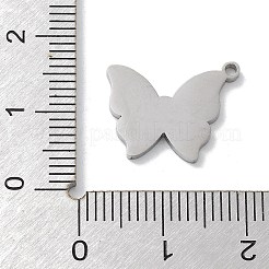 304ステンレスペンダント  エナメル  バタフライチャーム  ステンレス鋼色  13x16x1.5mm  穴：1.4mm&nbsp;STAS-P339-14P-01