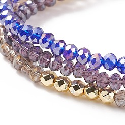 Трехслойный многожильный браслет из круглого стекла BJEW-JB08229-05