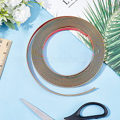 PVCプラスチックエッジバンディング  DIYテーブル用の粘着ベニヤエッジトリム  戸棚  家具  装飾トリム  マットゴールドカラー  10x1.5mm  約5m /ロール&nbsp;DIY-WH0349-140B