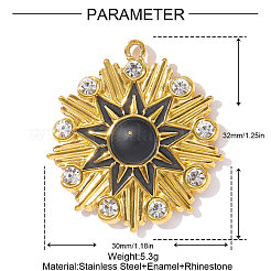 Подвески из нержавеющей стали 304 со стразами&nbsp;STAS-OY002-48G