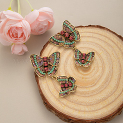 Серьги-гвоздики из сплава с бабочками и стразами&nbsp;FS-WGE670D-01