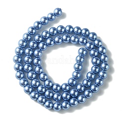 Круглые бусины из экологически чистого окрашенного стекла с жемчугом&nbsp;HY-A008-6mm-RB015