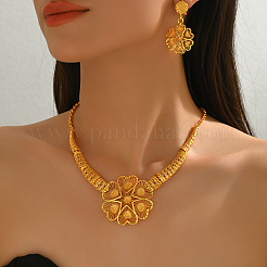 Комплекты из колье и серег в форме цветка в стиле ближневосточного сплава для женщин&nbsp;FW8198