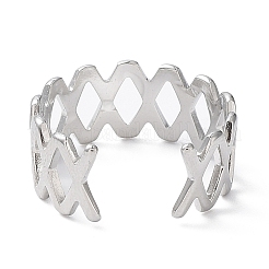 Кольца-манжеты из нержавеющей стали 304 с полым ромбом&nbsp;RJEW-D006-03P