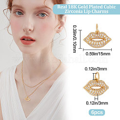 6 шт. латунные подвески с микропаве из кубического циркония класса ААА&nbsp;ZIRC-BBC0001-72