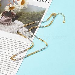 Двухцветные ожерелья из нержавеющей стали 304 с панцирным плетением&nbsp;NJEW-JN03541