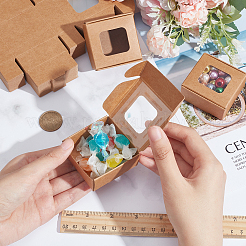 Квадратная складная креативная коробка из крафт-бумаги&nbsp;CON-WH0089-20A