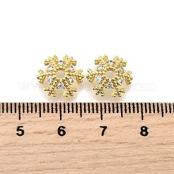 Снежинка латунные микропаве прозрачные кубические циркониевые бусины колпачки KK-K300-03C-G