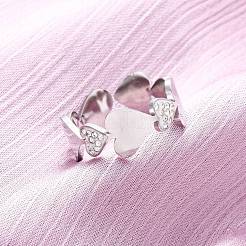 Кольца для пальцев из нержавеющей стали 304 со стразами&nbsp;RJEW-Q020-15P