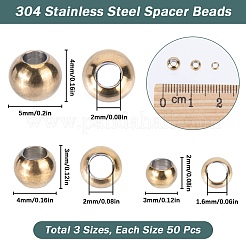 150 шт. 3 стиля 304 и 202 нержавеющая сталь бусины-ромбы&nbsp;STAS-SC0006-91