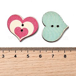 2 отверстия печатных деревянные кнопки WOOD-S037-008-1