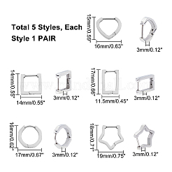 Серьги-кольца Huggie Hoop из нержавеющей стали 304 EJEW-UN0001-36P