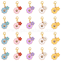 40шт 5 цвета сплава эмали кулон украшения&nbsp;HJEW-YW00159